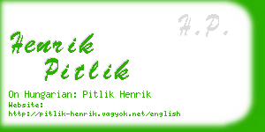 henrik pitlik business card